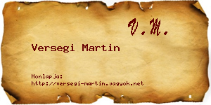 Versegi Martin névjegykártya
